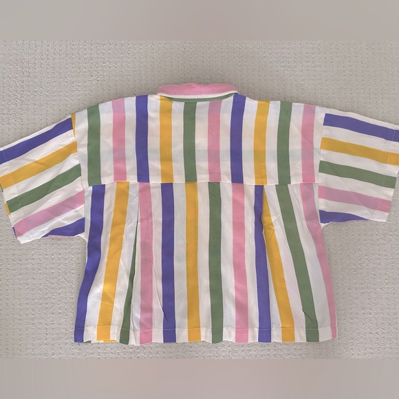 FINAL PRICE A Cropped Top, Striped, in Candy Crush Hues, size XS/S - Picture 6 of 8